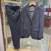 原4280元 依文男士 商务高端绵羊毛意大利维达莱VBC深灰色西服西裤