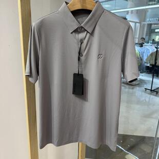 依文诺丁山新款男士夏季短袖翻领半袖纯色灰色/藏蓝色T恤专柜1880