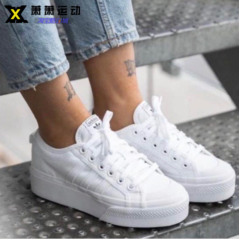 Adidas三叶草女鞋NIZZA复古厚底帆布运动休闲鞋板鞋FV5322 FW0268,运动鞋new,板鞋,淘宝优惠券,粉丝福利购,淘宝优惠卷