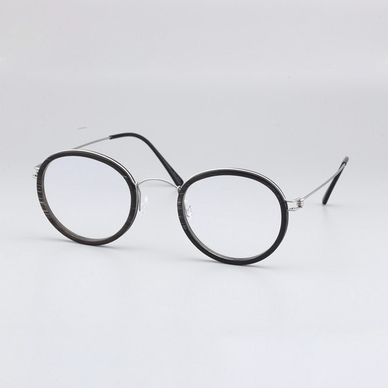 姜文圆框眼镜近视眼镜框男超轻纯钛眼镜架牛角配眼睛框镜架女9037