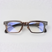 牛角925银眼镜配近视眼镜框男女同款 方框手工牛角眼镜配近视1132