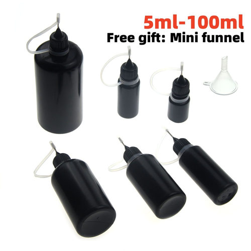 PE黑色避光针管瓶 UV胶分装 美甲颜料挤压瓶尖嘴分装塑料瓶松香瓶