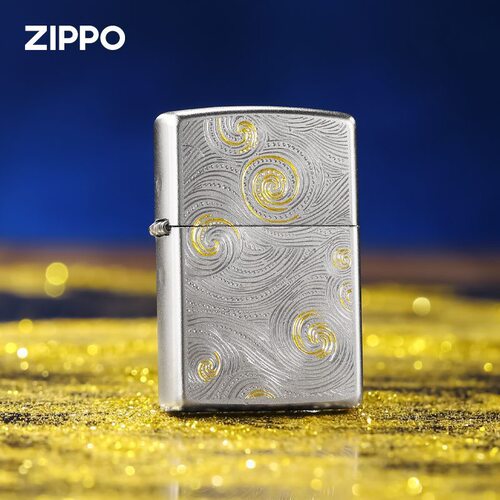 zippo打火机磨砂划刻梵高星空