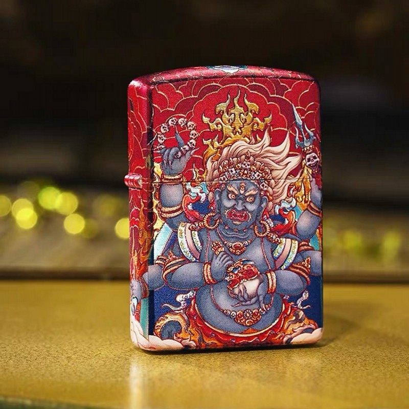 zippo打火机正品原装 盔甲烫金包银大黑天 煤油防风男士收藏礼物