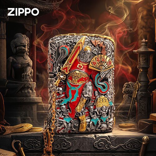 zippo打火机贴章套壳天师钟馗