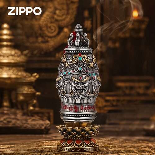 zippo打火机古银窄机套壳金刚杵
