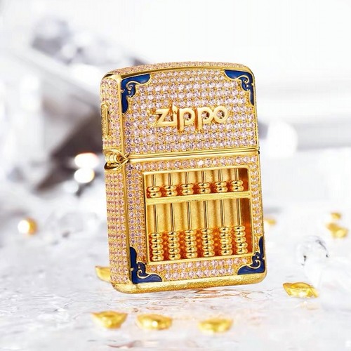 zippo打火机镶钻珐琅八方来财