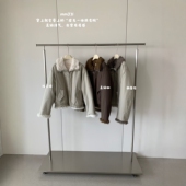 卡蔓诗MM371韩系皮毛一体翻领夹克短外套女2025冬季 宽松百搭上衣