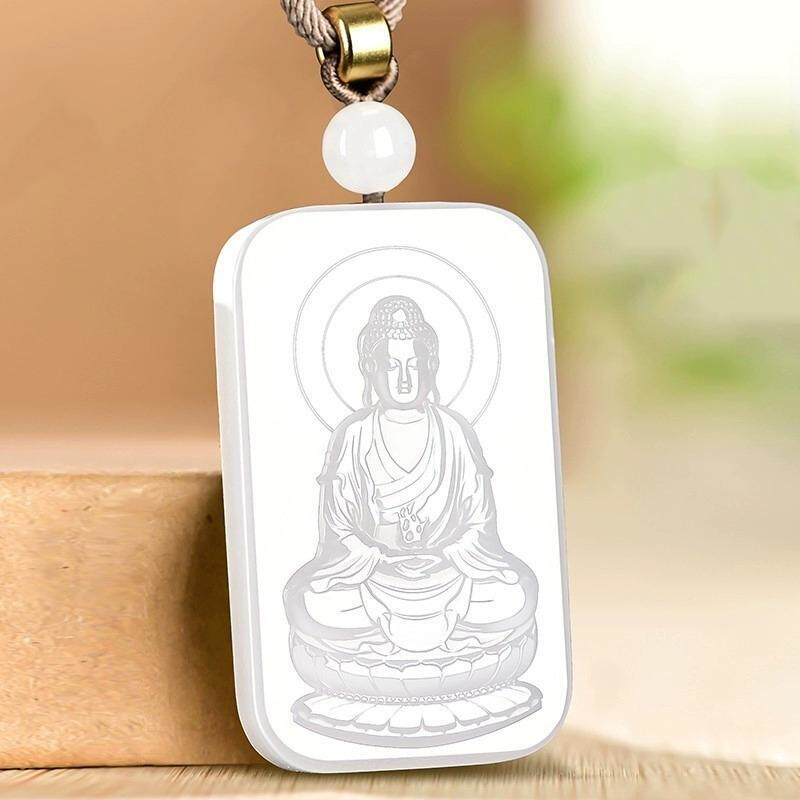 天然和田玉白玉大日如来吊坠男女本命年属羊肖猴本命佛虚空藏项链