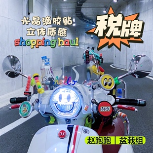 三阳飞度4/5维多利亚VSP本田摩托风挡通用防水滴胶金属装饰税牌