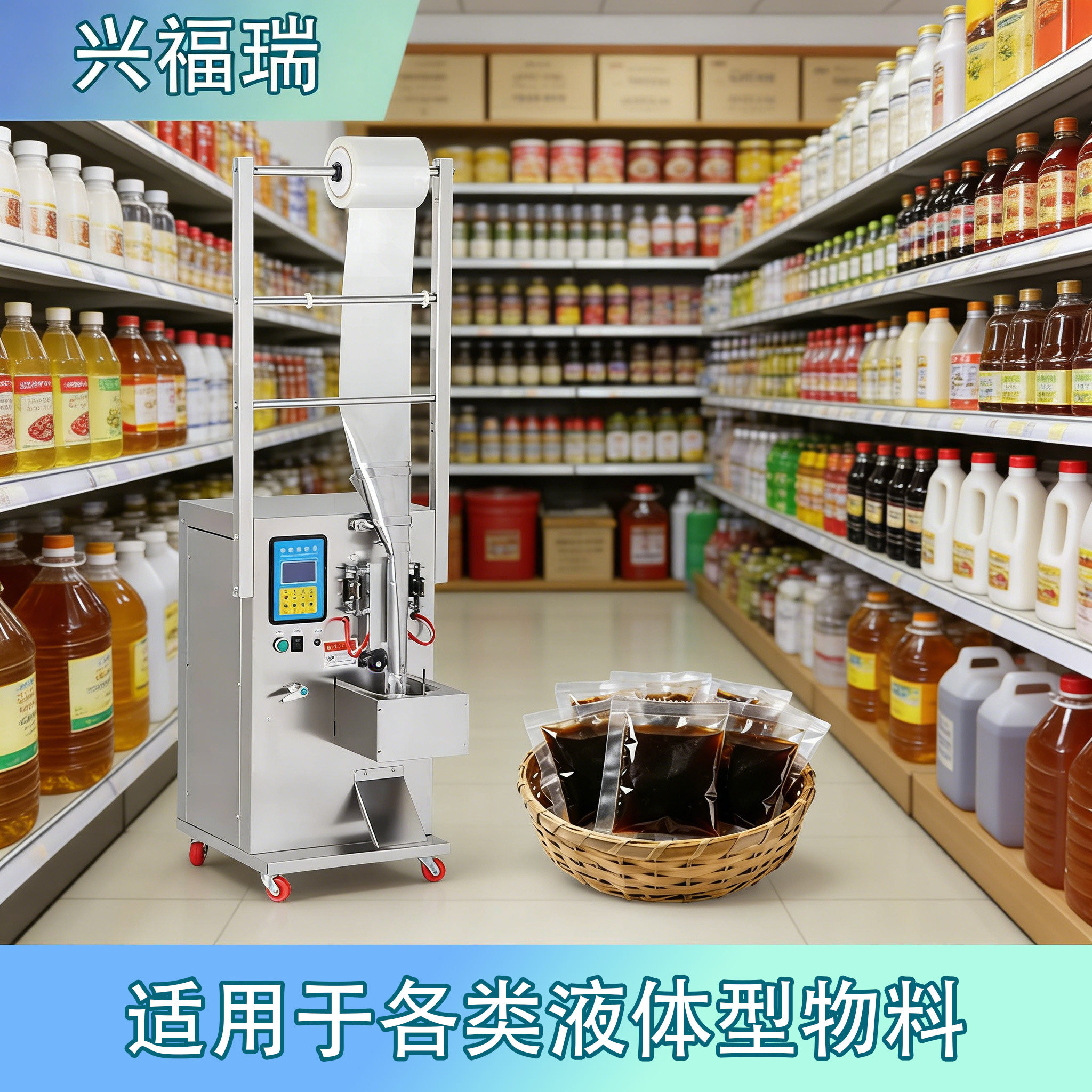 全自动液体包装机酱油醋包凉皮水封口机调料水汤汁牛奶定量灌装机