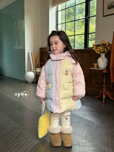 女童韩版羽绒2025冬季新款儿童加厚羽绒棉服小中童免洗棉袄外套潮