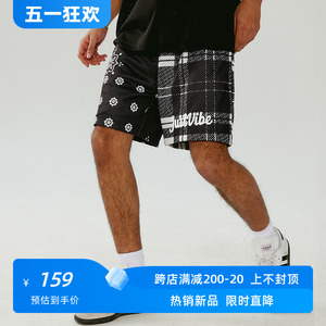 JUST VIBE 美式街头腰果花短裤男网眼透气篮球裤休闲宽松四分裤潮