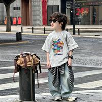 Boys' short-sleeved T-shirt, summer Zhongda children's clothing, casual printed Korean-style loose and versatile, pure cotton cool boys' top thumbnail 4