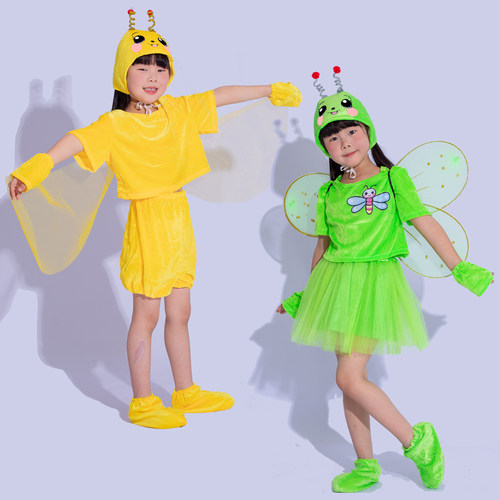 儿大童动物演出服蜻蜓萤火虫七星瓢虫蚂蚁蜜蜂毛毛虫蚂蚁表演服装