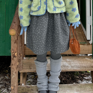 复古韩系bai搭呢子碎花半身裙女 2025冬天 Eve