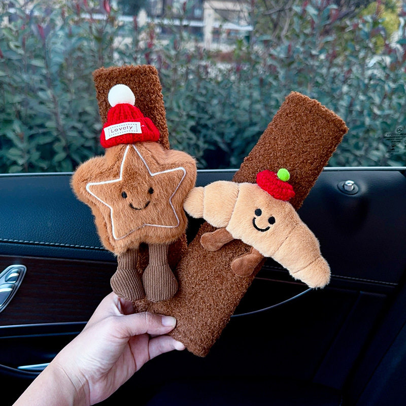 汽车安全带护肩套冬季毛绒可爱玩偶卡通车内座椅保险带防勒护套女,汽车用品/电子/清洗/改装,手刹套/档把套/套饰套装,淘宝优惠券,粉丝福利购,淘宝优惠卷