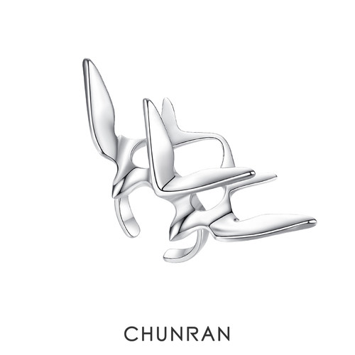 群鸟系列飞鸟开口戒指