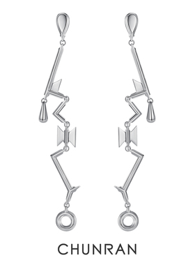 CHUNRAN荆棘系列耳环复古做旧质感耳饰唯美气质925银礼物
