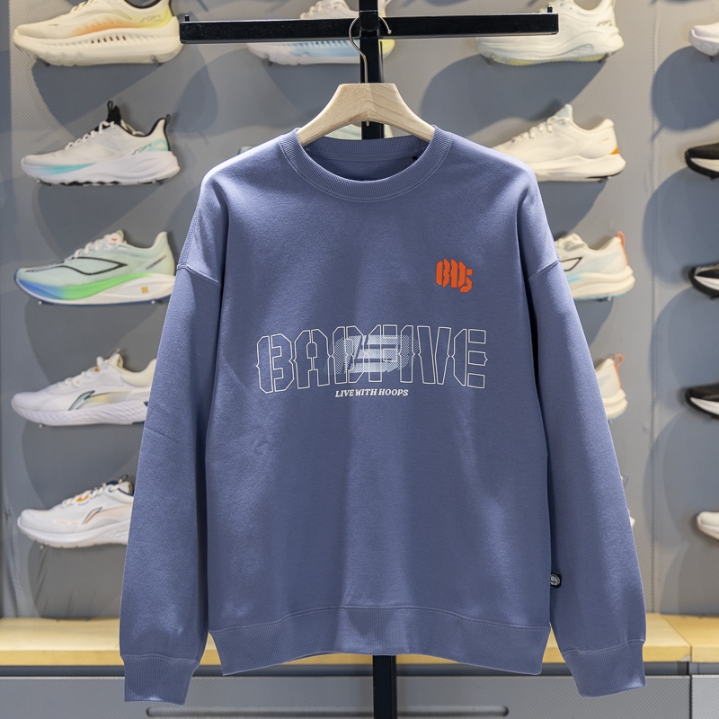 李宁男子圆领宽松套头卫衣