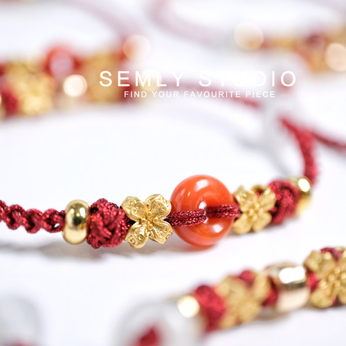 【SEMLY STUDIO 】[成品]南红甜甜圈红绳手串