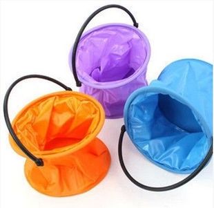帆布水桶塑料小水桶迷你美术洗笔水桶多功能便携折叠伸缩写生水粉