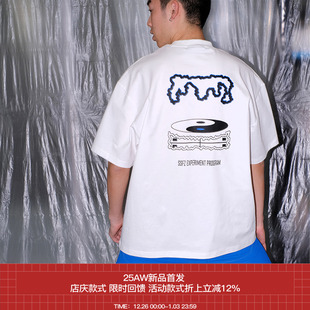 25SS 双色太极蛋糕印花纯棉双纱T恤 7440