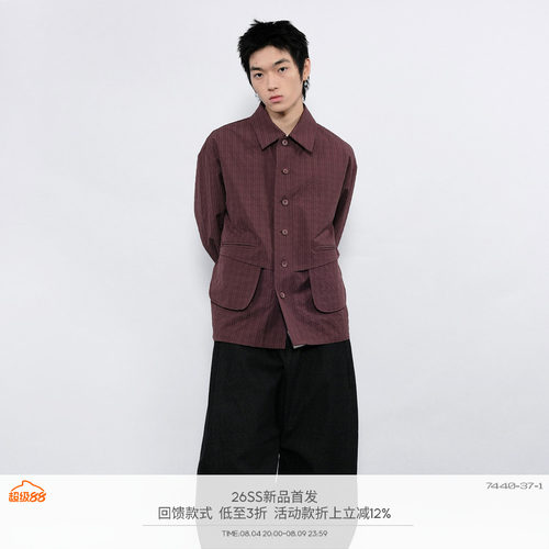 7440371泡泡纱肌理衬衣夹克