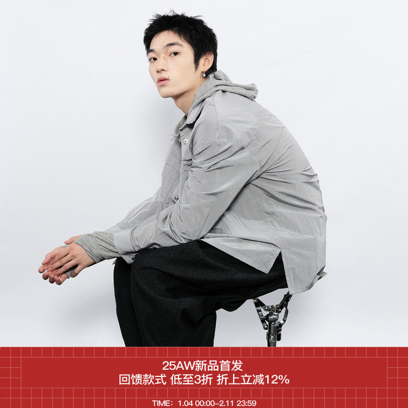 7440 37 1 AW25 金属尼龙四合扣轻量化百搭通勤衬衣,男装,衬衫,淘宝优惠券,粉丝福利购,淘宝优惠卷