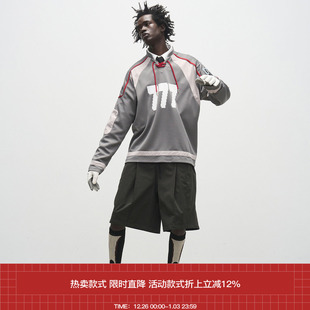 「Hamin李河民同款 」 777 T恤 7440 双色穿绳拼接冰球服长袖