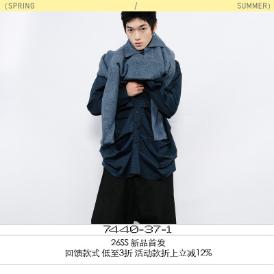 7440371翻领POLO套头纽扣毛衣