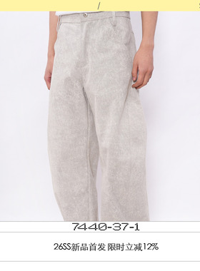 [风化] 7440 37 1 26SS 白水泥纹路弯刀扭缝工装裤