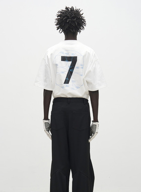 7440 37 1 SS24 坐标轴“7”短袖印花T恤