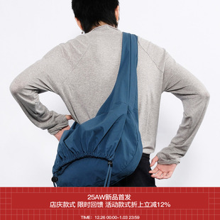 AW25 双色抽绳外置通勤斜挎包 7440