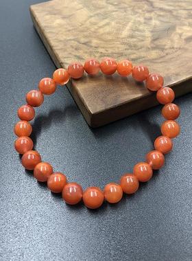 气质女士天然时尚九口料飘花南红玛瑙手串手链单圈带证书一物一图