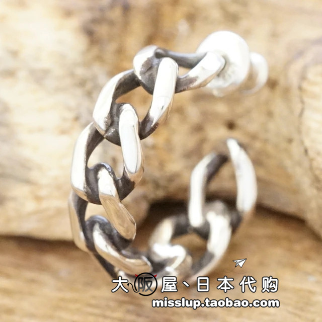 日系纯银链条单只耳饰品
