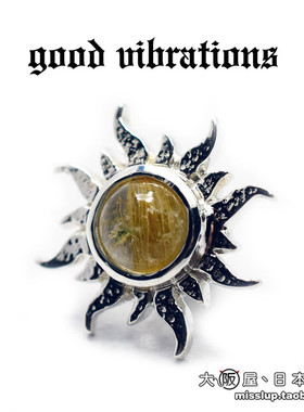 日本代购Good vibrations 日系潮牌创意太阳925银耳钉个性耳饰