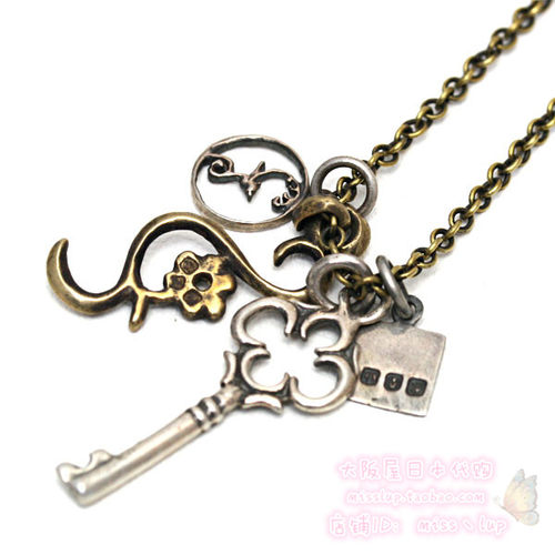 日系925银钥匙项链