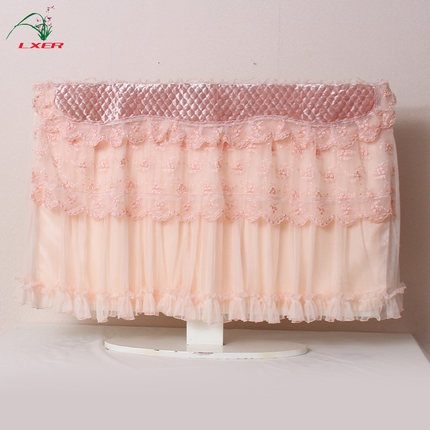 田园布艺蕾丝液晶电视机罩 挂式电视机罩 平板电视防尘罩双层包邮