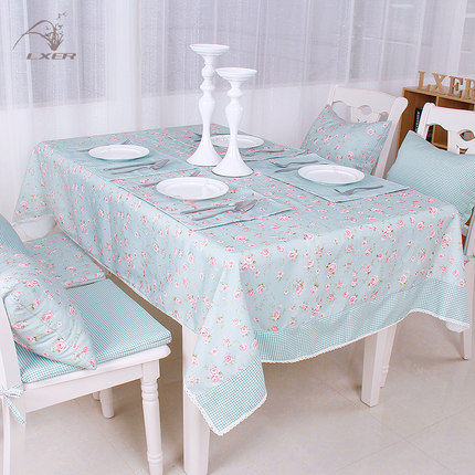 lxer 时尚简约餐桌布/椅垫/椅套/布艺台布茶几布/方桌布套装
