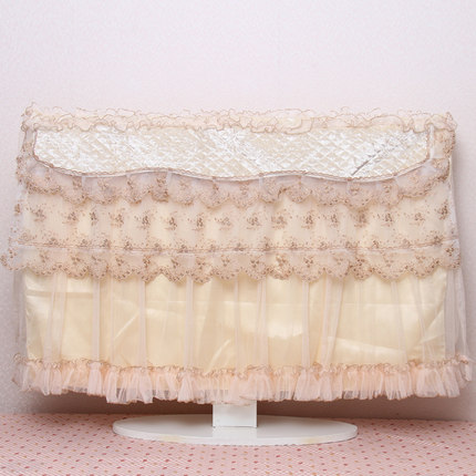 田园布艺蕾丝液晶电视机罩 挂式电视机罩 平板电视防尘罩双层包邮