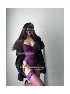 RenmeiLuziye 高级性感连体显瘦紫色高衩诱惑内衣 掌控