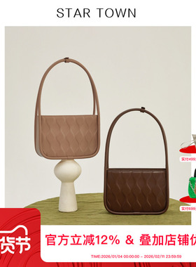 STARTOWN复古包包女2024新款单肩包腋下包大容量手提包小众包包