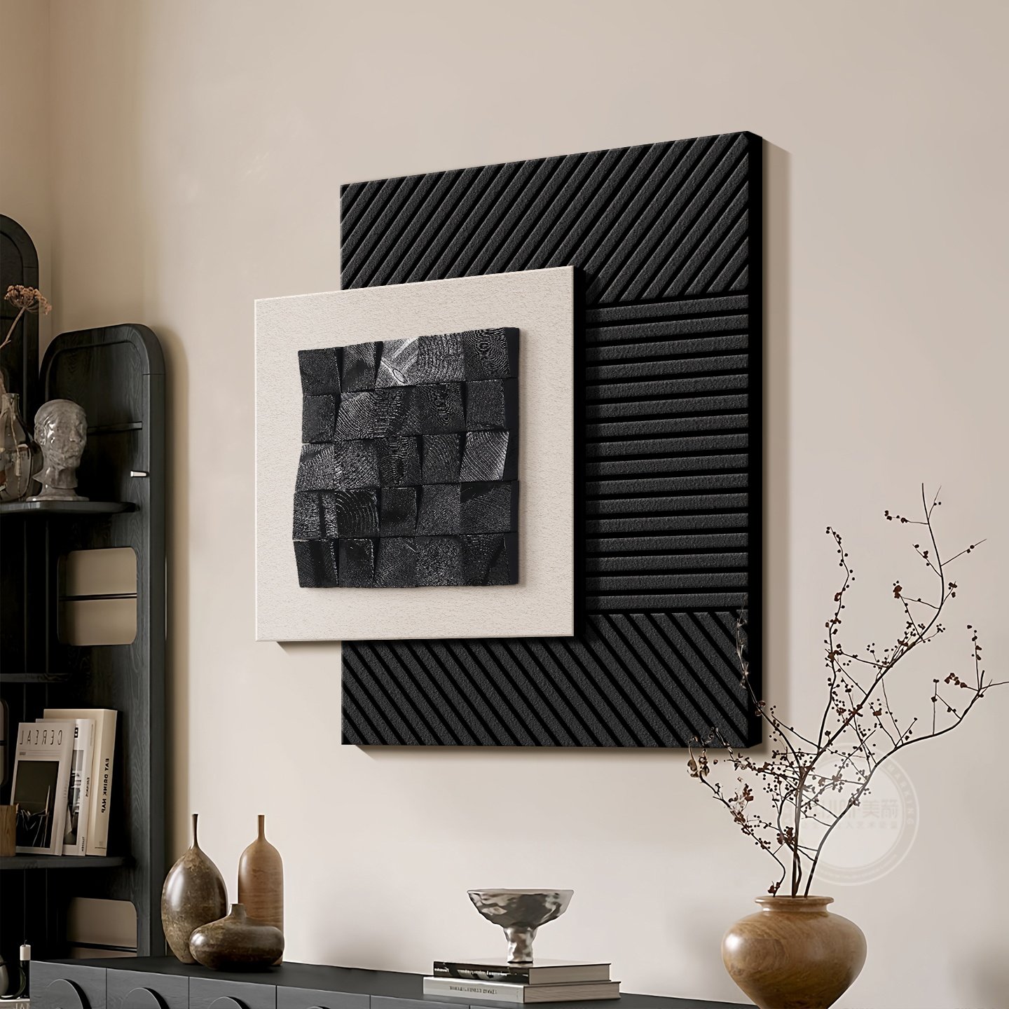 客厅沙发背景墙壁画立体双层餐厅装饰画现代简约挂画2026新款轻奢