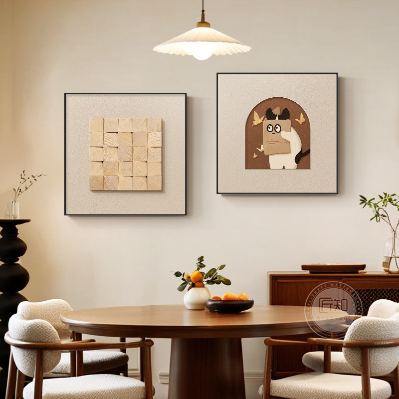 中古风餐厅挂画2026新款卧室床头房间立体客厅沙发背景墙挂画壁画