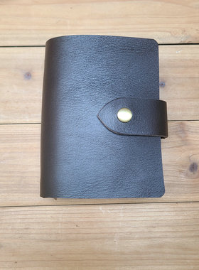 头层牛皮A7真皮活页本6孔搭扣记事本复古迷你手账耐用手工