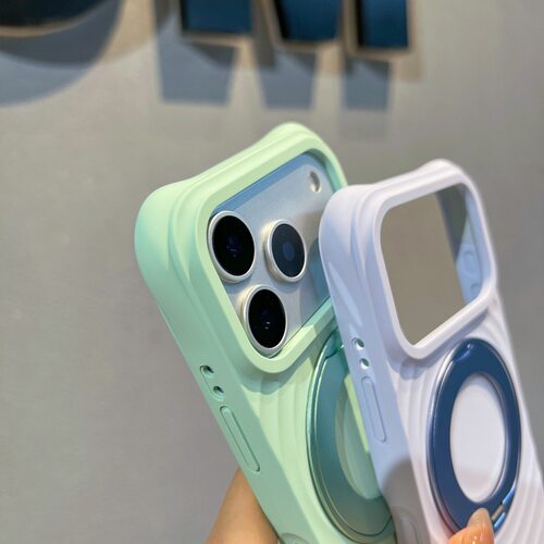 适用苹果17promax手机壳液态硅胶iphone16磁吸旋转支架波漾保护壳