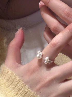 精致时尚锆石开口可调节戒指女轻