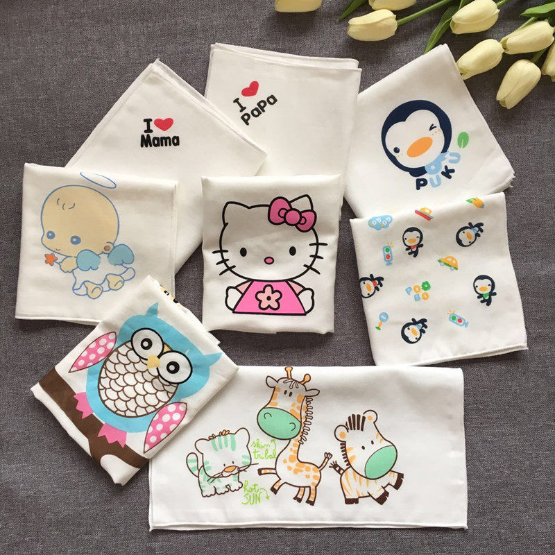 满5包邮无荧光剂~纯棉纱布口水巾宝宝手帕柔软婴儿洗脸巾儿童毛巾