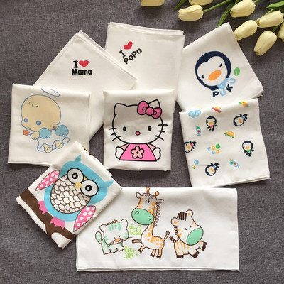 满5包邮无荧光剂~纯棉纱布口水巾宝宝手帕柔软婴儿洗脸巾儿童毛巾